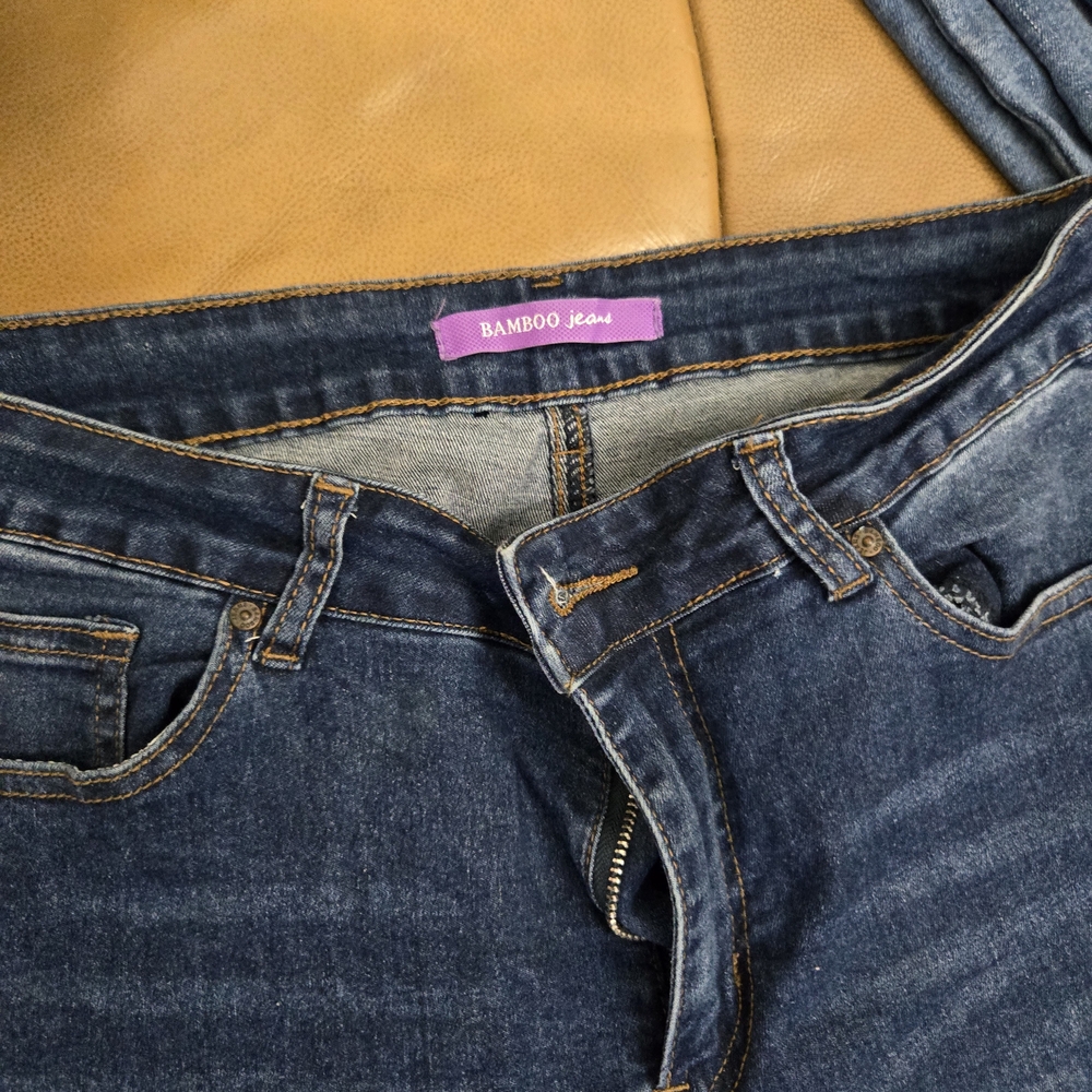 BAMBOO Dark Blue Flare Jeans - Picture 2 of 4